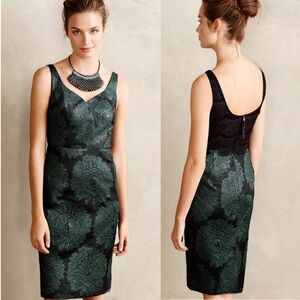 ANTHROPOLOGIE Leifsdottir Hidden Bloom Sheath Embossed Floral Dress - Size 0P